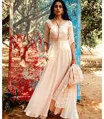 Ridika Peach embroidered cotton silk kurta-sets