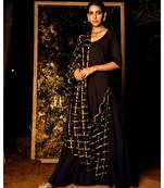 Gamyaa Black embroidered cotton silk kurta-sets