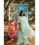 Sevya green embroidered cotton silk kurta-sets