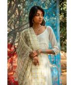 Vassini White embroidered cotton silk kurta-sets