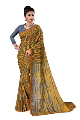 Multicolor Printed Silk Saree With Blouse 1