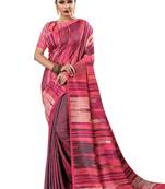 Pink Printed Silk Saree With Blouse