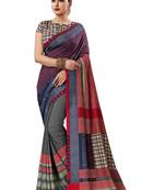 Multicolor Printed Silk Saree With Blouse