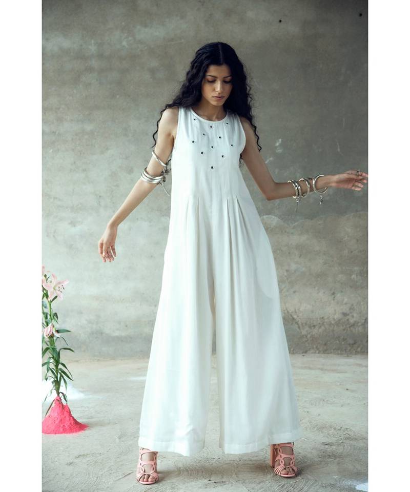 "Nanda" Mirror work Sleeveless Jumpsuit