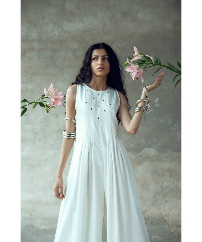 "Nanda" Mirror work Sleeveless Jumpsuit