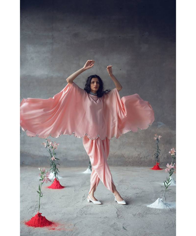 Pink    Rambha    Kaftaan Set