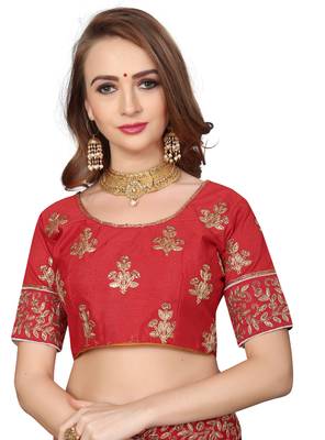 Beige Embroidered Satin Saree With Blouse 5