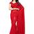 Red plain georgette saree with blouse