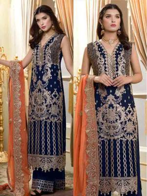 Blue Pakistani Style Designer Suit 2