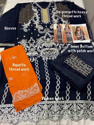 Blue Pakistani Style Designer Suit 3