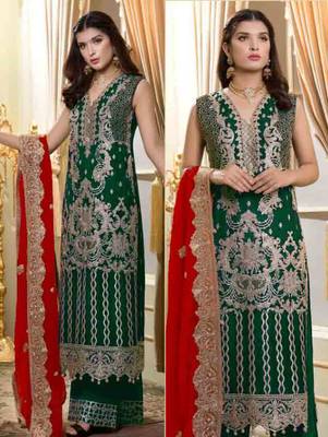 Green Pakistani Style Designer Suit 2