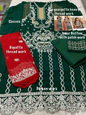 Green Pakistani Style Designer Suit 3