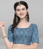 Janasya Women's Poly Silk Stitch Blouse