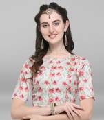 Janasya Women's Poly Silk Stitch Blouse