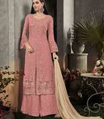 Light Pink Party Wear Designer Plazo Suit