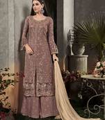 Chocolate Color Party Wear Designer Plazo Suit