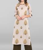 Janasya Women's Grey Cotton Kurta With Palazzo