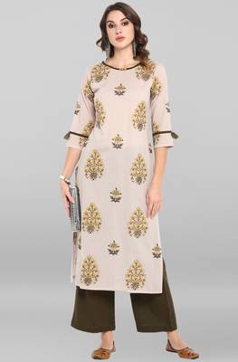 Janasya Women's Grey Cotton Kurta With Palazzo 2