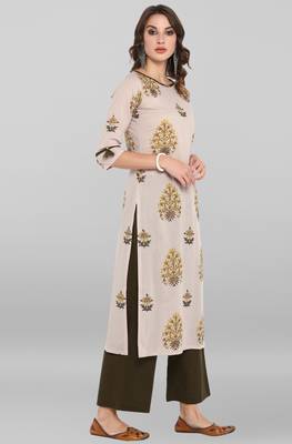 Janasya Women's Grey Cotton Kurta With Palazzo 4