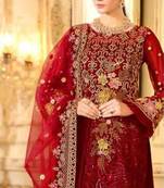 Red Party Wear Designer Pakistani Suit