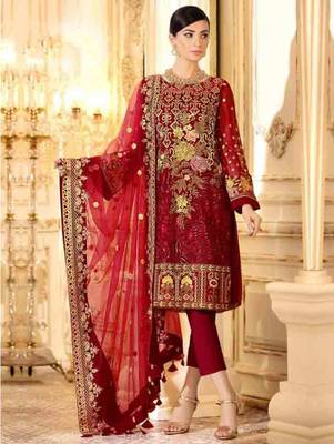 Red Party Wear Designer Pakistani Suit 2
