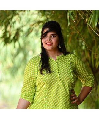 Green criss cross kurta 2