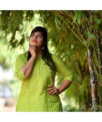 Green criss cross kurta 3