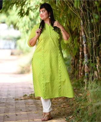 Green criss cross kurta 1
