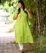 Green criss cross kurta