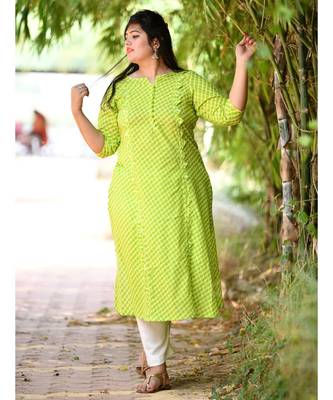 Green criss cross kurta 4
