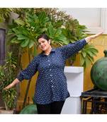 Prussion blue jacquard shirt