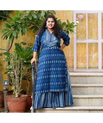 Indigo dabu handblock kurta 1