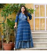 Indigo dabu handblock kurta