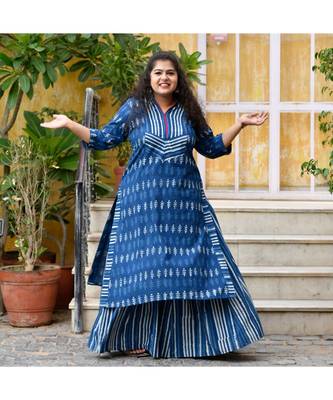 Indigo dabu handblock kurta 2