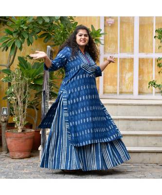 Indigo dabu handblock kurta 3