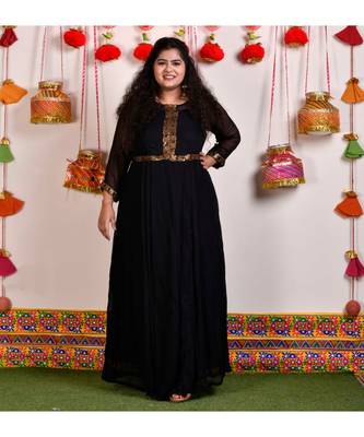 Black georgette  sequin cocktail dress 1
