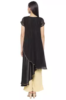 Black Embroidered Georgette Party Wear Kurti