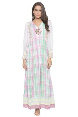 Pink Embroidered Cotton Party Wear Kurtis 2