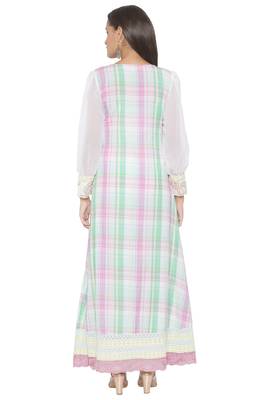 Pink Embroidered Cotton Party Wear Kurtis 4