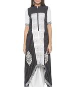 Black Embroidered Cotton Party Wear Kurti