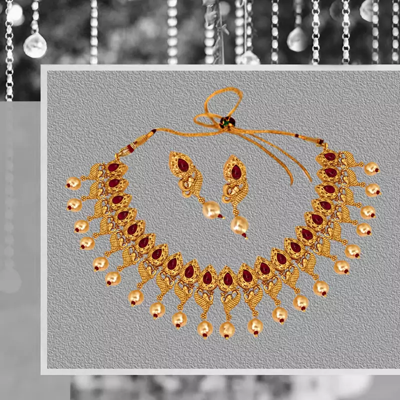 Red ruby  necklace-sets
