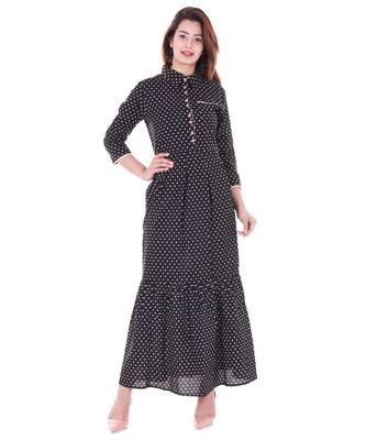 Black Printed Cotton Ethnic Wear Women 1