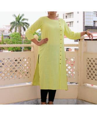 Yellow Printed Rayon Ethnic Wear Women 1
