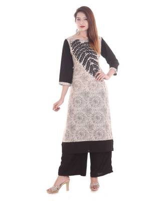 Cream Embroidered Cotton Ethnic Wear Women 1