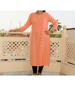 Peach Solid Rayon Ethnic Wear Women