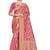 Peach Woven Art Silk Saree With Blouse
