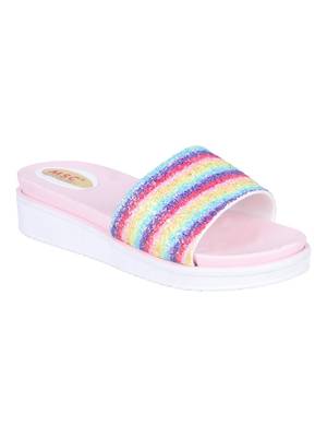 rubber Stylish Fancy multi color Platform Sandal For Women 1