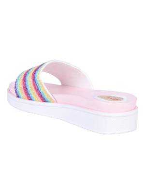 rubber Stylish Fancy multi color Platform Sandal For Women 3