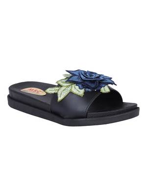 leatherette Stylish Fancy black Platform Sandal For Women 1