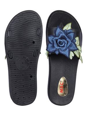 leatherette Stylish Fancy black Platform Sandal For Women 4